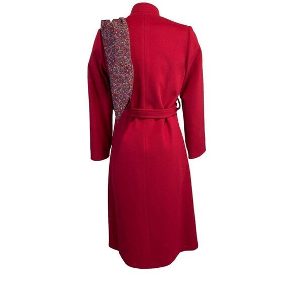 FUSHIA Red Virgin Wool Jacket with scarf - Picture 5 of 14